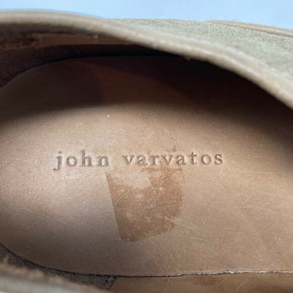 John Varvatos Mens Dylan Side Gore Loafers Shoes Khaki Tan Leather Slip On 13 M main image 9